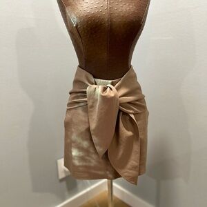 Tibi Mini Skirt, Camel Color, Size 0, 25% linen